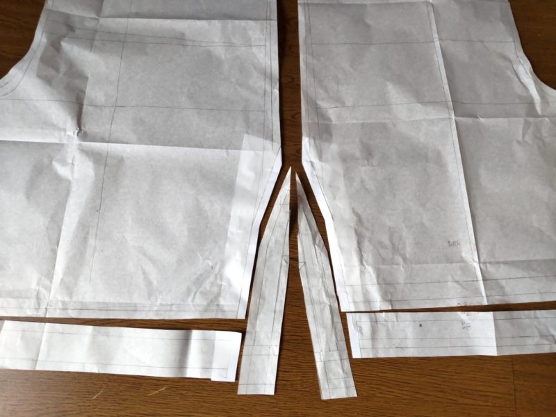 スリットをパーツごとに分けた型紙